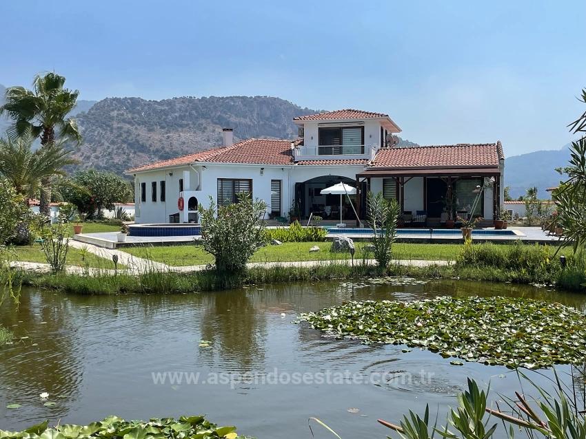 Luxury 4+1 Villa For Sale On A 7000M2 Plot With Dalyan Iztuzu Beach View